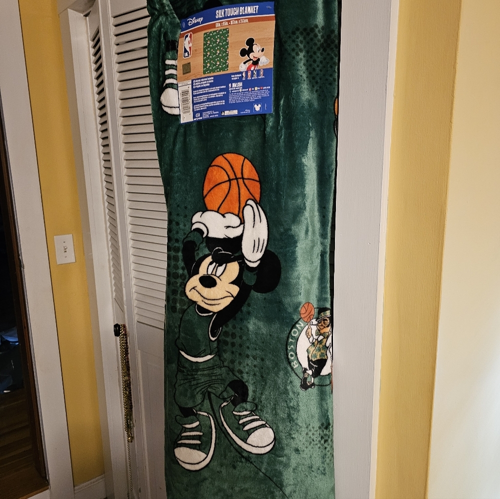 Boston Celtics Disney Green Mickey Mouse Sports Blanket